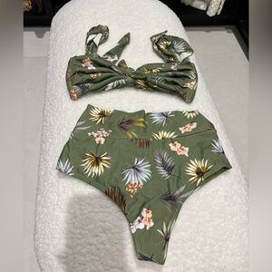 Floral Green Bikini Set